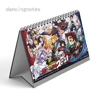 anime demon slayer kimetsu no yaiba diseño mensual de pie arriba calendario de escritorio