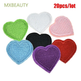 Mxbeauty - 20 parches para coser en ropa, diseño de corazón de amor, plancha, insignia bordada, Multicolor