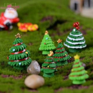 eric1 lindo mini árbol de navidad hadas jardín miniaturas micro paisaje decoración de navidad para musgo suculenta diy decoración del hogar figura adornos de navidad