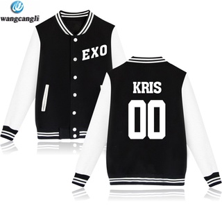 Kpop Exo el mismo estilo chaqueta de béisbol hombres uniforme abrigo sudadera ropa Streewears