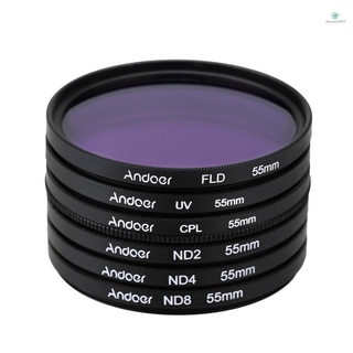Muswanna Andoer 55mm UV + CPL + FLD + ND (ND2 ND4 ND8) Kit De Filtro De Fotografía Ultravioleta Circular Polarizante Fluorescente Densidad Neutro Para Pentax DSLRs (7)