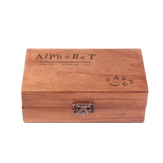Juego de sellos de goma de madera con números de letras del alfabeto, 70 unidades, sello de sello de Capital superior inferior (2)