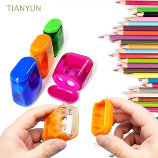 Tianyun estudiantes niños adultos doble agujeros con tapa Manual de mano cortador de lápices sacapuntas