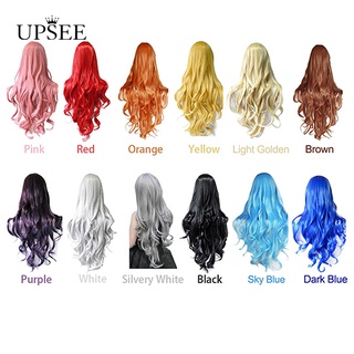 Upsee peluca de Cosplay larga rizada/pelo ondulado/colorado/colorado/largo/Perma (3)