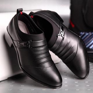 2021 británico hombres zapatos de cuero de moda hombre puntiagudo del dedo del pie Formal zapatos de la boda negro blanco Oxford zapatos