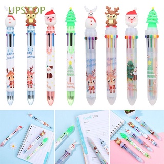upstop 6/10colors niño niñas santa claus pluma estudiantes feliz navidad de dibujos animados bolígrafo de la escuela lindo decoración regalos de navidad papelería