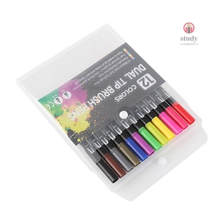 12 colores marcadores conjunto de doble punta plumas de colores de punto fino marcadores de arte para niños adultos colorear dibujo ilustraciones artista boceto