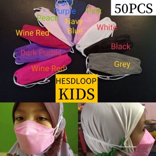 Máscara Facial Para Niños : 50pcs KF94 De 4 Capas Para Hijab Color