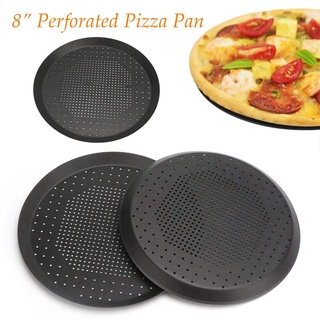 AGNUX 8inch Pizza Pan Oven Cooking Tool Baking Tray Plate Bakeware Non Stick Kitchen Crispy Crust Pizza Round Home With Holes (3)