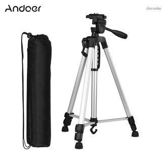 Andoer - trípode ligero para fotografía, aleación de aluminio, capacidad de carga máx. Altura 135cm/53in con bolsa de transporte teléfono titular para cámara DSLR Smartphone