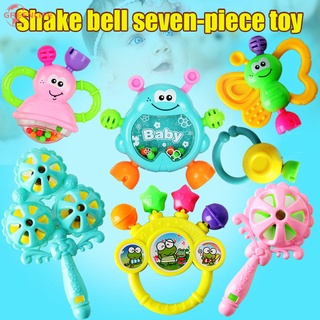 7 PCS Set Cartoon Baby Bell Rattles Newborns Music Toys for Children Infant Kids