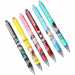 6 Bolígrafos De Gel Mecánicos De Anime Demon Slayer Kimetsu No Yaiba Kamado Tanjirou Nezuko 0.5mm Kawaii Para Suministros Escolares