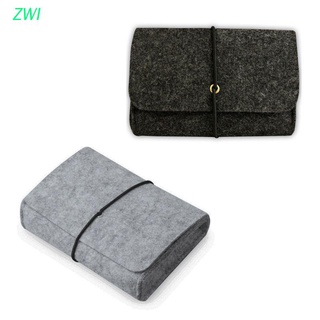 ZWI Soft Felt Protective Sleeve Portable Storage Bag Pouch for Charger Mouse Power Adapter Carry Case