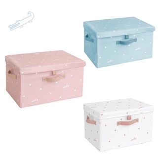 Cajas de almacenamiento de gran capacidad con tapas plegables caja de almacenamiento organizador de armario ropa juguetes artículos organizador caja (rosa)