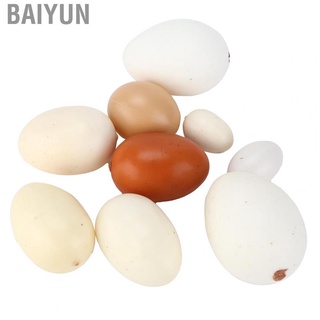 baiyun juego de 9 huevos falsos de plástico artificial huevo de pascua para pintar diy decoración del hogar fiesta niños juguete