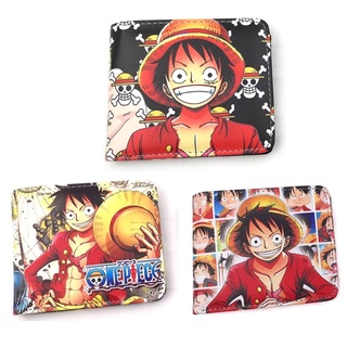 Cartoon One Piece Lufei Solon Wallet Men and Women Short Style Students and Young People Cartoon Wallets Creative Leather Purses