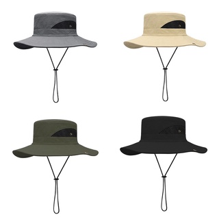{oplebes} sombrero de los hombres impermeable sombrero grande ala 360 grados sombreado multifuncional transpirable a prueba de rayos uv cubo de camping gorra para la vida diaria