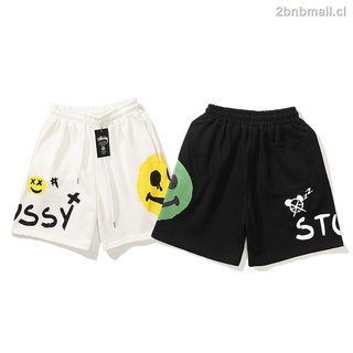 stussy algodón parejas pantalones cortos graffiti smiley beach mxxl