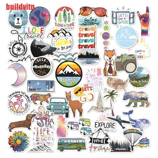 {buildvitn}50PCS Outdoor Summer Travel Stickers Vinyl Decal for Laptop Luggage Water Bottle KJJ