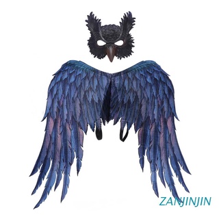 zanjinjin ligero no tejido tela búho máscaras decoraciones ala vacaciones desfile de moda suministros halloween cara cubierta máscaras