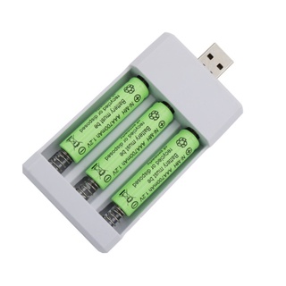 VIVI Cargador De Batería USB De 3 Ranuras AA/AAA 1.2V Portátil Ni-Cd Recargable (5)