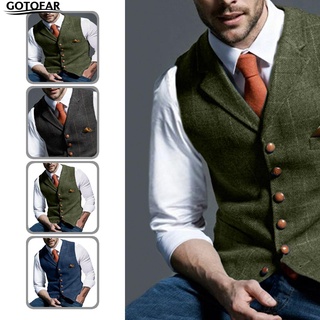 Gotofar - chaleco Formal para hombre, sin mangas, a cuadros, para negocios