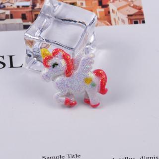 Charms 10Pcs arco iris unicornio polímero limo encantos modelado arcilla DIY accesorios plastilina juguete para niños limo suministros de relleno (9)