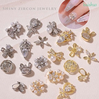 [babyshu1] Adorno japonés De Flor De lujo con perlas/Diamante/corto/joyería Para Arte en uñas/Diamante
