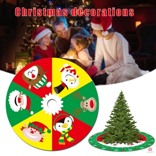 Handmade Christmas Tree Skirt Colorful Brushed Cloth Xmas Holiday Decorations Practical Party Supplies for Home Bar