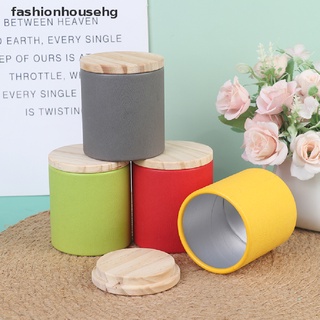 [Fashionhousehg] Tea Box Color Wooden Lid Small Round Tin Box Wedding Candy Box Gift Storage Box HOT SELL