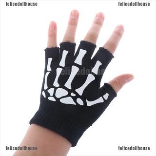 [Felice] guantes de esqueleto fluorescentes frescos para niños guantes de calavera para niños