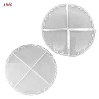 Ling 2 moldes de silicona entrelazados posavasos irregulares para tazas, moldes de resina epoxi