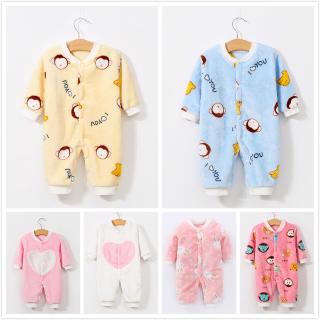 Baju bebé mameluco Bayi una pieza de invierno de dibujos animados bebé pijamas engrosado de franela mono recién nacido caliente mameluco de los niños ropa de dormir