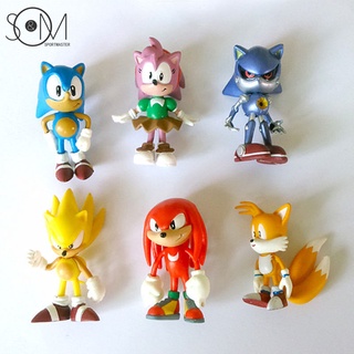 6 Pzs Figura De Juguete Sonic Hedgehogs/Juguetes De Dibujos Animados/Muñeca/Modelo Para Niños (3)