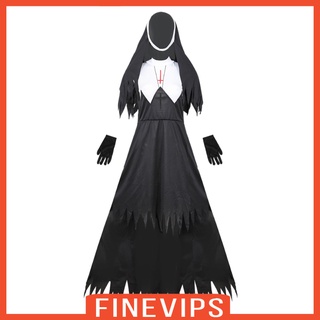[FINEVIPS] Conjunto de Cosplay de fiesta de Halloween para mujer, Medieval, monja, disfraz de fiesta (1)