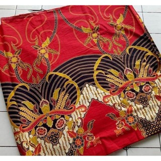 Solo Batik tela con Base roja tirtateja motif (Primissima Premium)