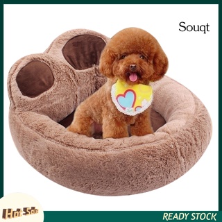 Sqgt precioso oso forma de pata perro gatos mascota cojín cama caliente felpa suave nidos perrera