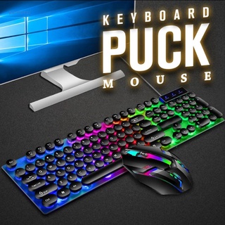 messi teclado punk impermeable con teclado redondo 108 teclado luminoso silencio teclado y ratón conjunto punk retro teclado