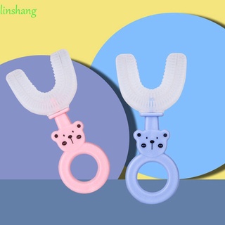 Lingshang cepillo De dientes suave De silicona Para niños con dibujo U-Shape/Multicolorido Para bebés 360 grados