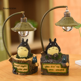 mm de dibujos animados totoro diseño led luz de noche lámpara de resina de la exhibición del hogar modelo de decoración del molde (1)