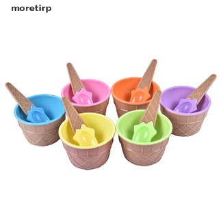 moretirp 6 colores niños helado cuencos taza de helado pareja tazón regalos postre con una cuchara cl