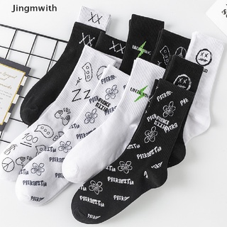 Jing Men Socks Japanese Cotton Cartoon Pattern Hip Hop Style Breathable CL