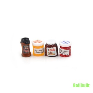 [Bau] 4 unids/set casa de muñecas miniatura 1:12 cocina comida mermelada café condimento DIY decoración LT