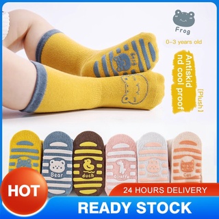 Calcetines de piso para niños otoño/invierno calcetines calientes de silicona antideslizante recién nacido niño calcetines negro rosa