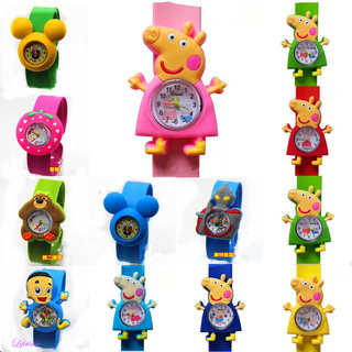 moda niños niños niñas reloj nuevo dibujos animados diseño animal slap pulsera bayi