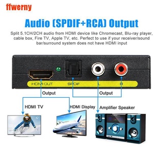[ffwerny] 1080P Hdmi To Hdmi Optical + Spdif + Rca L/R Extractor Converter Audio Splitter