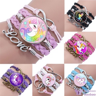 pulsera para niñas/pulsera linda con diseño de unicornio/dibujos animados/amor/cuerda hecha a mano
