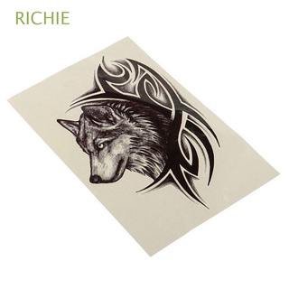 RICHIE 2pcs Large Wolf Tattoo Sticker Wolf Head Wolf King Body Art y Removable Waterproof Fake Tattoos Temporary Tattoos