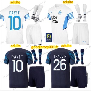 OM MEN kit + Calcetines 21 22 Marseille Soccer jerseys GERSON Ünder Olympique milik maillot de foot