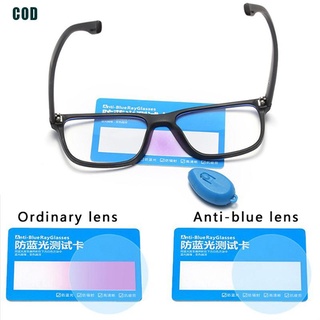 2 pzs/juego de linternas Anti-azul/luz LED/tarjeta de detección de prueba para gafas